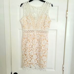 Soieblu Crochet White Dress Size Large NWOT